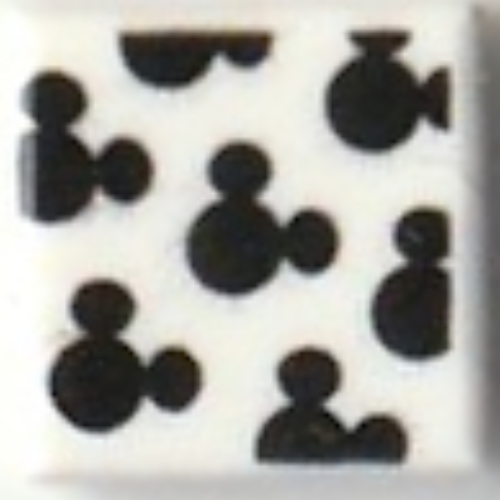 Visuel indicatif Rebrickable de Tuile 1 x 1 avec motif imprimé de petits contours de souris mickey noir (Tile 1 x 1 with Black Small Mickey Mouse Outlines Pattern Print)