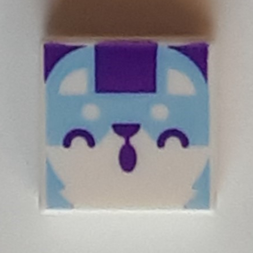 Visuel indicatif Rebrickable de Tuile 1 x 1 avec motif imprimé renard azur moyen (Tile 1 x 1 with Medium Azure Fox Print)