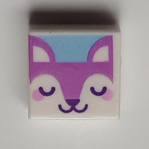 Visuel indicatif Rebrickable de Tuile 1 x 1 avec motif imprimé renard lavande moyen (Tile 1 x 1 with Medium Lavender Fox Print)