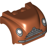 Carrosserie du véhicule, passage de roue / garde-boue 3 x 4 x 2 avec toit plat, avant raide et ailes incurvées avec phares, calandre, pare-chocs incurvé et mince motif imprimé bouche (fumée) (Vehicle Body, Wheel Arch / Mudguard 3 x 4 x 2 with Flat Top, Steep Front and Curved Fenders with Headlights, Grille, Curved Bumper and Thin Mouth Print (Smokey))