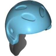 Visuel indicatif Rebrickable de Cheveux et casque, Sports / Ski, avec des cheveux noirs [1 Trou] (Hair and Helmet, Sports / Ski, with Black Hair [1 Hole])