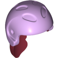 Visuel indicatif Rebrickable de Cheveux et casque, sport / ski, avec des cheveux rouges foncés [1 trou] (Hair and Helmet, Sports / Ski, with Dark Red Hair [1 Hole])
