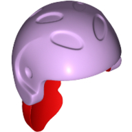 Visuel indicatif Rebrickable de Cheveux et casque, Sports / Ski, avec des cheveux rouges [1 Trou] (Hair and Helmet, Sports / Ski, with Red Hair [1 Hole])