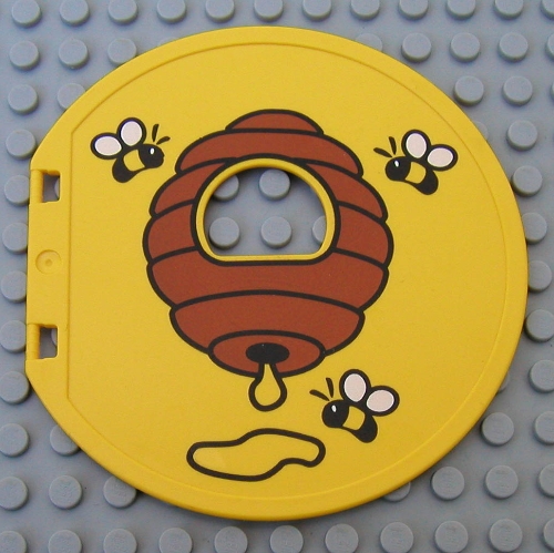Visuel indicatif Rebrickable de Duplo sortie de tube à billes avec des abeilles et motif imprimé ruche (Duplo Ball Tube Exit Door with Bees and Hive Print)