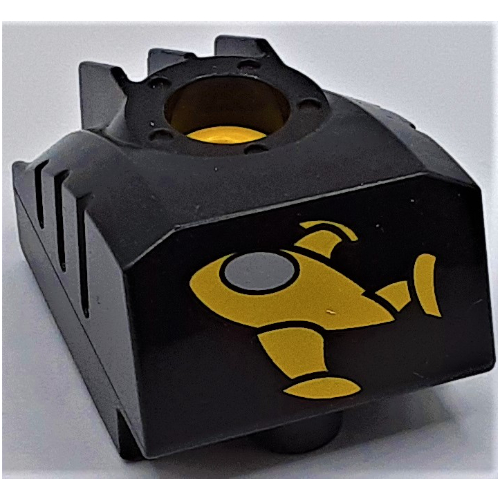 Visuel indicatif Rebrickable de Duplo toolo mybot programme moteur brique avec avion jaune motif imprimé (Duplo Toolo MyBot Engine Program Brick with Yellow Airplane Print)