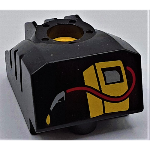 Visuel indicatif Rebrickable de Programme de moteur Duplo Toolo MyBot brique avec motif imprimé gaz jaune / essence / pompe à essence (Duplo Toolo MyBot Engine Program Brick with Yellow Gas / Petrol / Fuel Pump Print)
