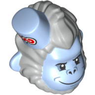 Tête de minifigurine spéciale, singe avec chapeau et motif imprimé sourire mal (Minifig Head Special, Monkey with Hat and Evil Smile Print)