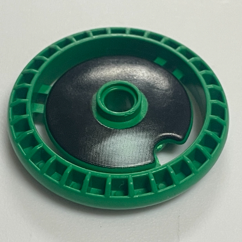 Visuel indicatif Rebrickable de Disque Technic 5 x 5 crantés, sans connecteur avec nez de droïde de fosse imprimé (Technic Disc 5 x 5 Notched, No Pin with Pit Droid Nose Print)