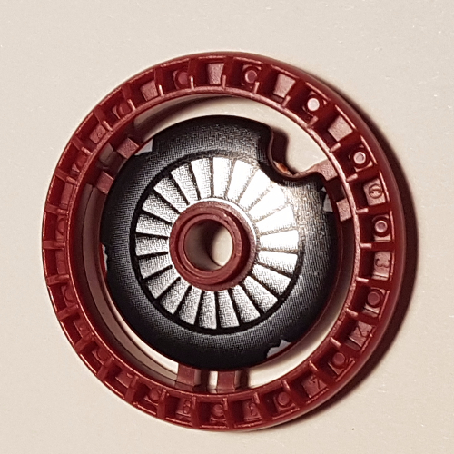 Visuel indicatif Rebrickable de Disque Technic 5 x 5 encodé, sans connecteur avec motif imprimé ARC-170 chasseur stellaire (Technic Disc 5 x 5 Notched, No Pin with ARC-170 Starfighter Print)