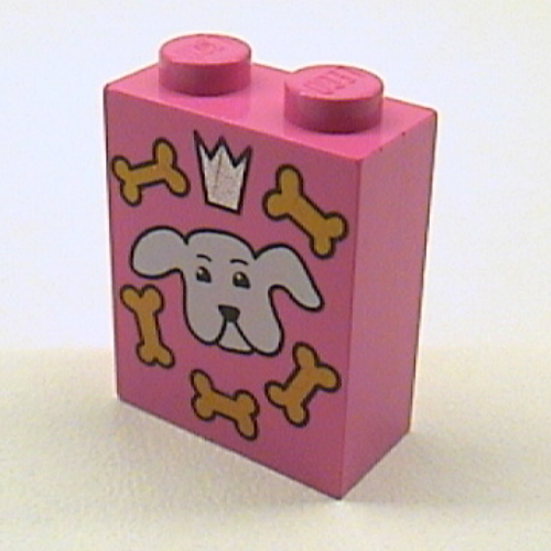 Visuel indicatif Rebrickable de Brique 1 x 2 x 2 avec Dog Biscuit Box motif imprimé (Brick 1 x 2 x 2 with Dog Biscuit Box Print)