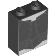 Visuel indicatif Rebrickable de Brique 1 x 2 x 2 avec motif imprimé costume Gamora (Brick 1 x 2 x 2 with Gamora Suit Print)