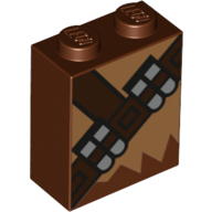 Visuel indicatif Rebrickable de Brique 1 x 2 x 2 avec Chewbacca croix arc ceinture de munitions motif imprimé (Brick 1 x 2 x 2 with Chewbacca Cross Bow Ammo Belt Print)