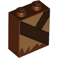 Visuel indicatif Rebrickable de Brique 1 x 2 x 2 avec sangle d'épaule/ceinture Chewbacca motif imprimé (Brick 1 x 2 x 2 with Shoulder Strap/Belt Chewbacca Print)