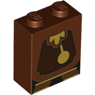 Brique 1 x 2 x 2 avec pendule d'horloge motif imprimé (Brick 1 x 2 x 2 with Clock Pendulum Print)