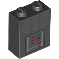 Visuel indicatif Rebrickable de Brique 1 x 2 x 2 avec motif imprimé panneau de contrôle Dark Vador (Brick 1 x 2 x 2 with Darth Vader Control Panel Print)