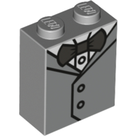 Visuel indicatif Rebrickable de Brique 1 x 2 x 2 avec motif imprimé smoking (Brick 1 x 2 x 2 with Tuxedo Print)