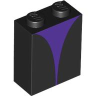 Visuel indicatif Rebrickable de Brique 1 x 2 x 2 avec motif imprimé de forme violette (Brick 1 x 2 x 2 with Purple Shape Print)