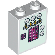Visuel indicatif Rebrickable de Brique 1 x 2 x 2 avec panneau de contrôle sous-marin jaune stylisé (Brick 1 x 2 x 2 with Stylised Yellow Submarine Control Panel Print)