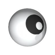 Joint à rotule Technic avec motif imprimé œil noir (Technic Ball Joint with Black Eye Print)