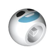 Articulation Technic avec yeux noirs et motif imprimé sourire bleu (tête neigeuse) (Technic Ball Joint with Black Eyes and Blue Smile Print (Snowgie Head))