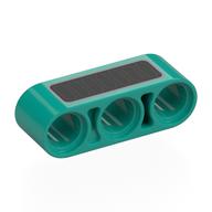 Visuel indicatif Rebrickable de Poutre Technic 1 x 3 épais avec rectangle noir, motif imprimé bord argenté (Technic Beam 1 x 3 Thick with Black Rectangle, Silver Border Print)