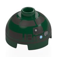 Brique ronde 2 x 2 dessus de dôme, tenon ventilé avec motif imprimé astromécano droïde de titane perle (r4-p44) (Brick Round 2 x 2 Dome Top, Vented Stud with Pearl Titanium Astromech Droid Print (R4-P44))
