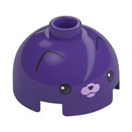 Visuel indicatif Rebrickable de Brique ronde 2 x 2 dessus de dôme, tenon ventilé avec visage, rose vif nez motif imprimé (Brick Round 2 x 2 Dome Top, Vented Stud with Face, Bright Pink Nose Print)