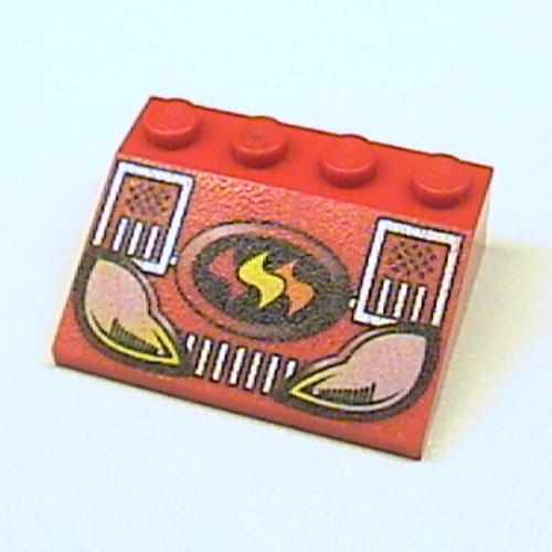 Visuel indicatif Rebrickable de Brique inclinée 33° 3 x 4 avec motif imprimé Fire Cruiser (Brick Sloped 33° 3 x 4 with Fire Cruiser Print)