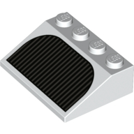 Visuel indicatif Rebrickable de Brique inclinée 33° 3 x 4 avec motif imprimé gril noir (Brick Sloped 33° 3 x 4 with Black Grill Print)