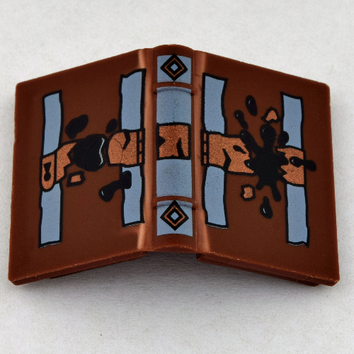 Visuel indicatif Rebrickable de Livre 2 x 3 avec motif imprimé serrure et taches souillées (Book 2 x 3 with Lock and Soiled Spots Print)