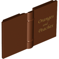 Visuel indicatif Rebrickable de Livre 2 x 3 avec inscription dorée 'Oranges and Peaches' (Book 2 x 3 with Gold 'Oranges and Peaches' Print)