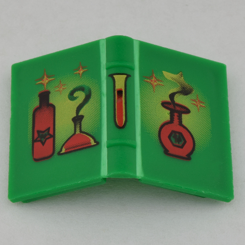 Visuel indicatif Rebrickable de Livre 2 x 3 avec motif imprimé Bouteilles rouges (Book 2 x 3 with Red Bottles Print)