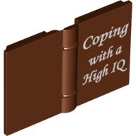 Visuel indicatif Rebrickable de Livre 2 x 3 avec motif imprimé 'Coping with a High IQ' (Book 2 x 3 with 'Coping with a High IQ' Print)