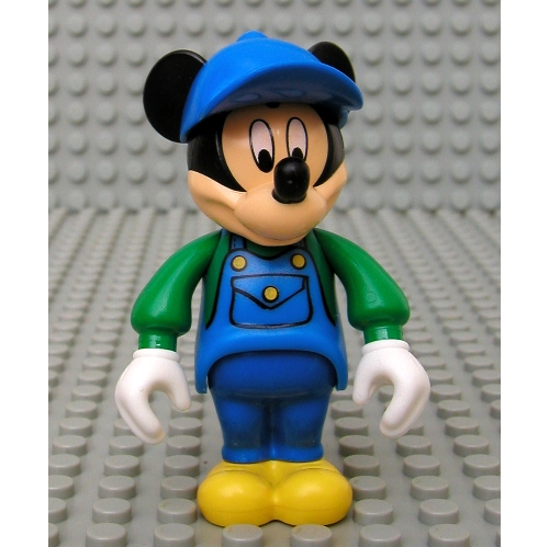 Visuel indicatif Rebrickable de Figurine de souris mickey avec salopette bleue, manches vertes, casquette bleue (Mickey Mouse Figure with Blue Overalls, Green Sleeves, Blue Cap)
