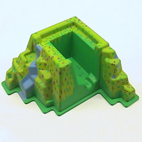 Visuel indicatif Rebrickable de Plaque de base Montée 22 x 22 x 10 Montagne avec Fleurs et Stream motif imprimé (Baseplate Raised 22 x 22 x 10 Mountain with Flowers and Stream Print)