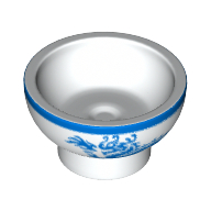 Visuel indicatif Rebrickable de Équipement Plat / Bol avec motif imprimé Dragon (Equipment Dish / Bowl with Dragon Print)