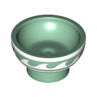 Visuel indicatif Rebrickable de Équipement plat / bol avec motif imprimé vagues blanches (Equipment Dish / Bowl with White Waves Print)