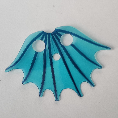 Col cape, palmes avec des lignes bleu foncé sur fond bleu transparent-clair motif imprimé (Neckwear Cape Collar, Fins with Dark Blue Lines on Trans-Light Blue Background Print)
