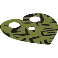 Cape, cœur en forme de noir Marquages motif imprimé (Neckwear Cape, Heart Shaped with Black Markings Print)