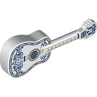 Visuel indicatif Rebrickable de Instrument de musique Guitare acoustique avec cordes en argent, or/bleu foncé Décorations motif imprimé (Musical Instrument Guitar Acoustic with Silver Strings, Gold/Dark Blue Decorations Print)