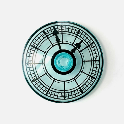 Visuel indicatif Rebrickable de Plat 4 x 4 inversé avec motif imprimé Clockface (Dish 4 x 4 Inverted with Clockface Print)