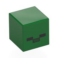 Tête de minifigurine spéciale, petit cube (bébé) avec Minecraft visage imprimé (Minifig Head Special, Small Cube (Baby) with Minecraft Zombie Face Print)