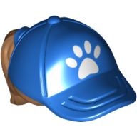 Visuel indicatif Rebrickable de Cheveux et chapeau / casquette, nougat moyen à queue de cheval et motif imprimé patte (Hair and Hat / Cap, Ponytail Medium Nougat and Paw Print)