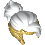 Cheveux et tiare, motif imprimé perle d'or (Hair and Tiara, Pearl Gold Print)