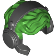 Cheveux avec casque noir (Hair with Headset Black)