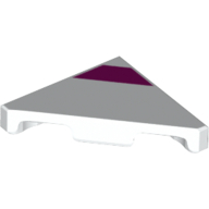 Tuile 45° Cut 2 x 2 (triangle) avec bande rose foncé (Tile 45° Cut 2 x 2 (Triangle) with Dark Pink Stripe)