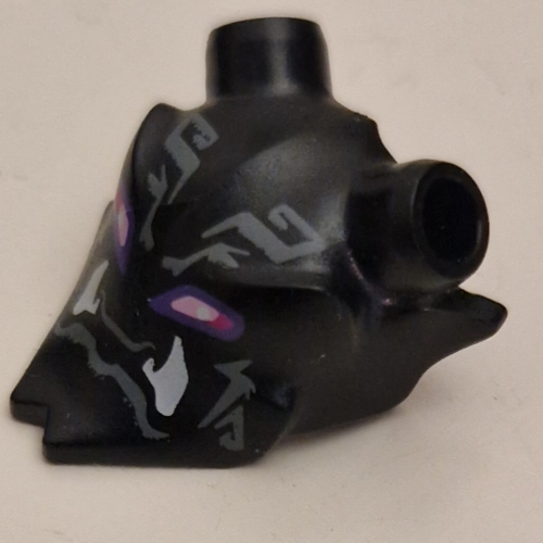 Couvre-chefs Masque Ninjago Oni avec motif imprimé yeux violets/roses (Headwear Accessory Mask Ninjago Oni with Purple/Pink Eyes Print)