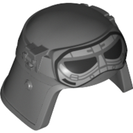Casque pilote impérial, avant surélevé, lunettes grises, motif imprimé carré rouge (Helmet Imperial Pilot, Raised Forehead, Gray Goggles, Red Square Print)