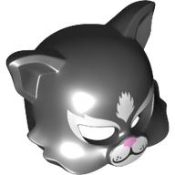 Costume / Masque, Chat aux trous d'œil, Rose vif Nez imprimé (Costume / Mask, Cat with Eye Holes, Bright Pink Nose Print)