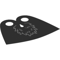 Cape de cou, très court, coupe larme avec noir avec motif imprimé fourrure / côtés orange foncé [Tissu extensible spongieux] (Neckwear Cape, Very Short, Tear-Drop Neck Cut with Black with Fur Print / Dark Orange Sides [Spongy Stretchable Fabric])